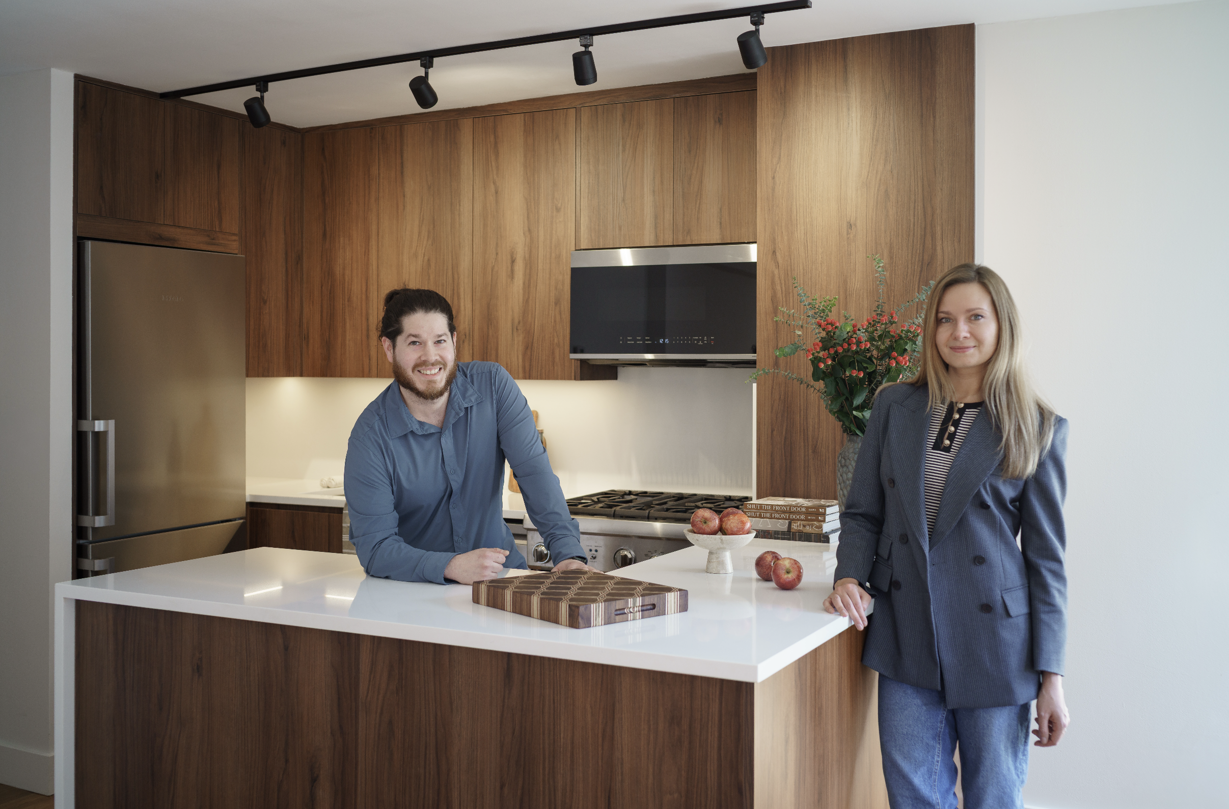 Designer and Project Manager in a finished kitchen