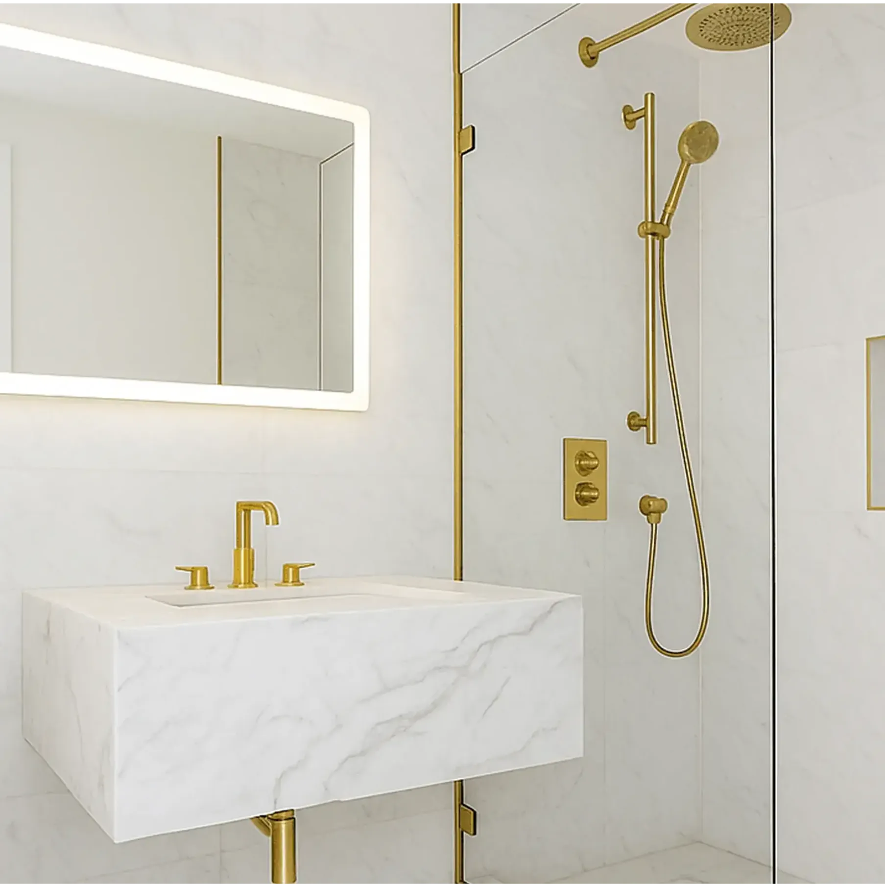Bathroom renovation in New Jersey with walk-in shower and modern tile