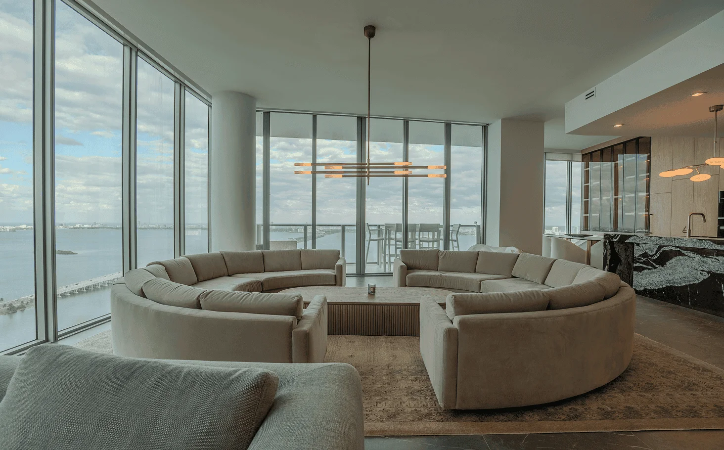 Completed Biscayne Beach Miami luxury condo renovation showcasing sophisticated design, open layout, and premium finishes