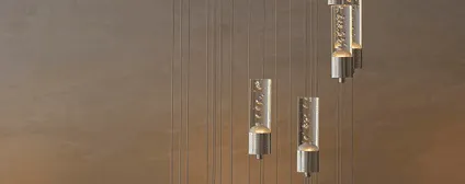 High-end modern bathroom fixtures with chrome finish and contemporary design