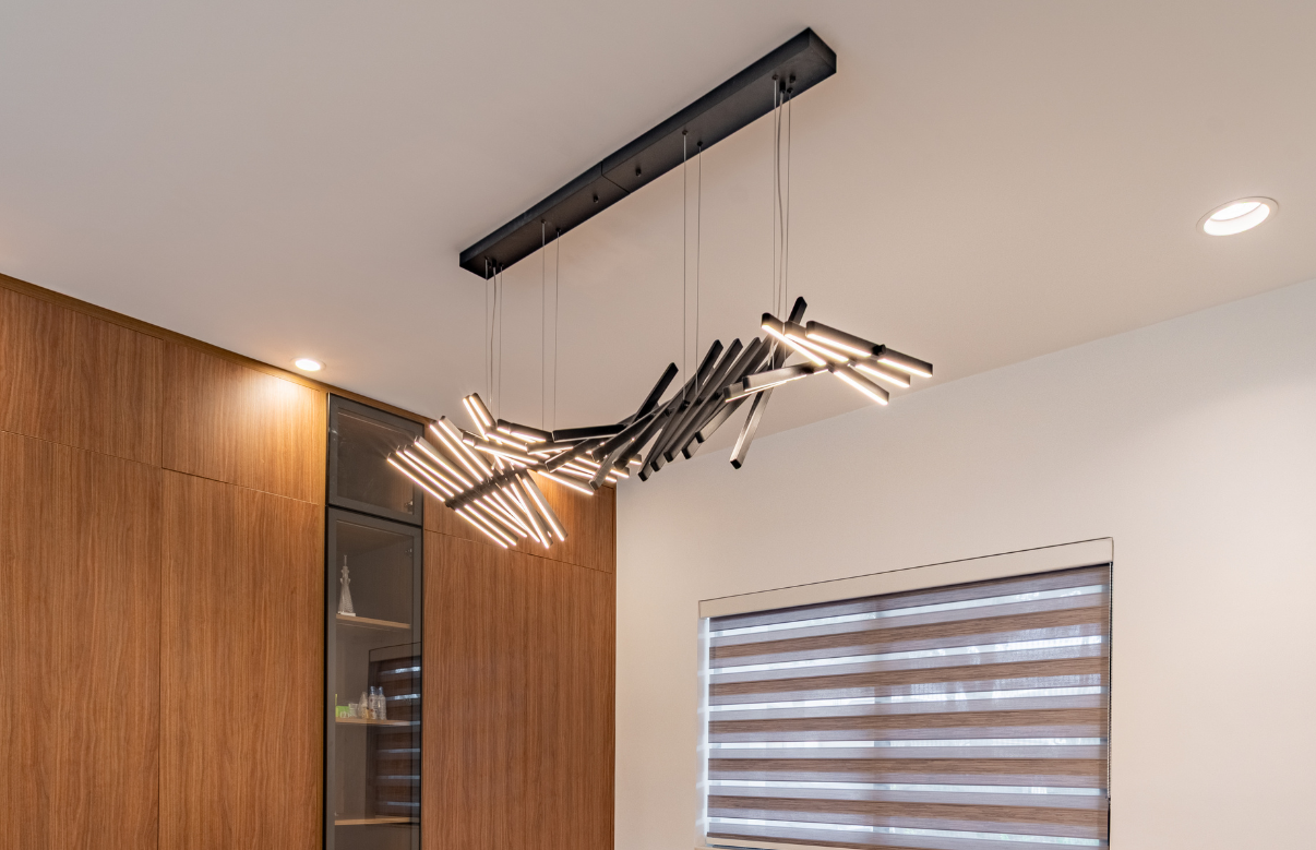Sculptural statement lighting