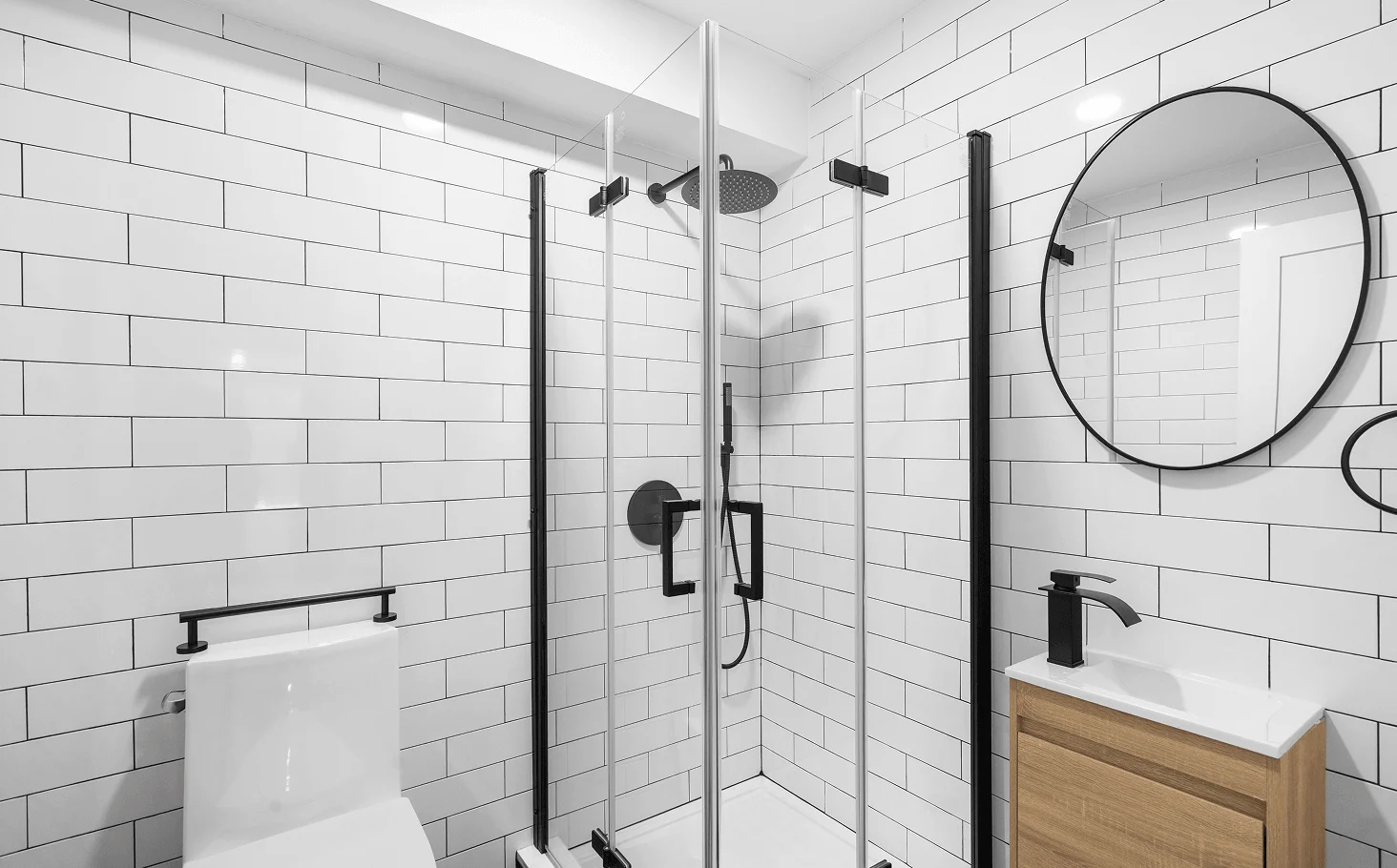 Completed bathrooms in the Union City multi-family home renovation