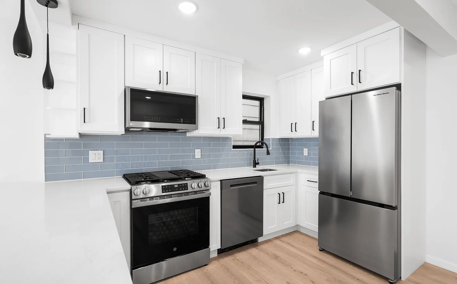 Completed kitchen in the Union City multi-family home renovation