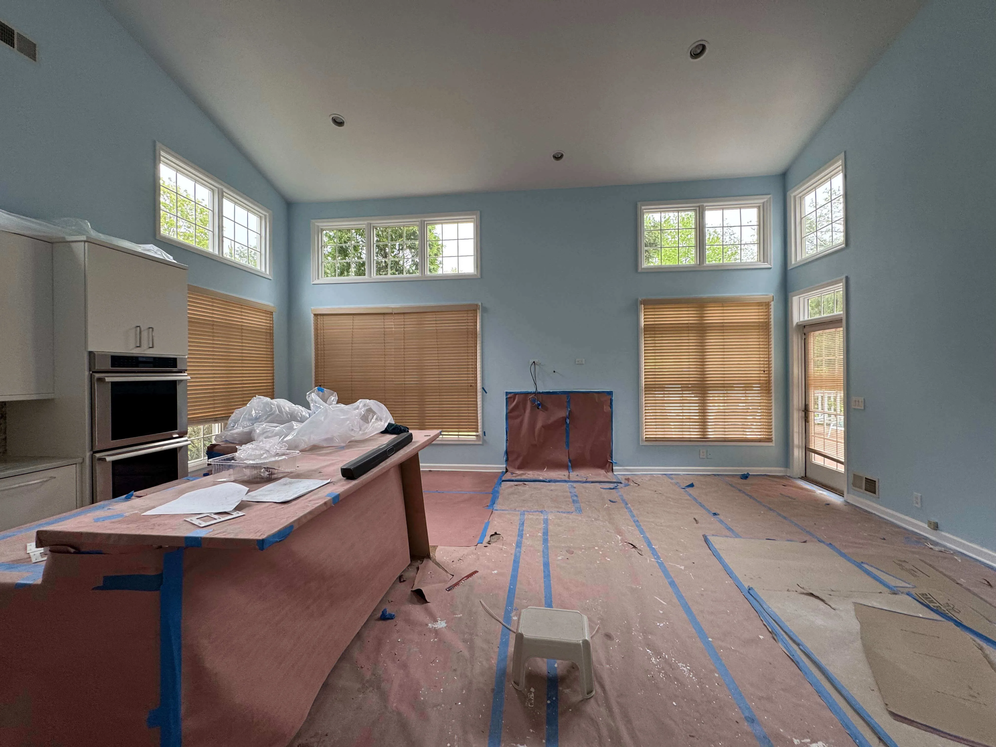 Before renovation of primary bathroom in Rye Brook home with original built-in bathtub and compact shower
