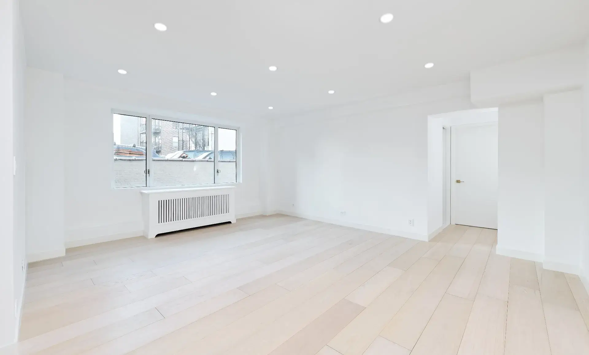 Greenwich Village apartment living space after renovation with modern design