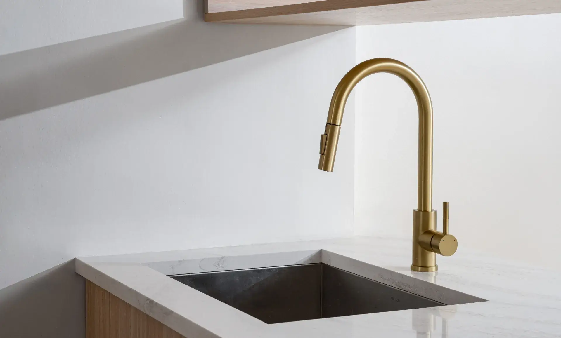 Greenwich Village apartment renovation final result with natural wood cabinets