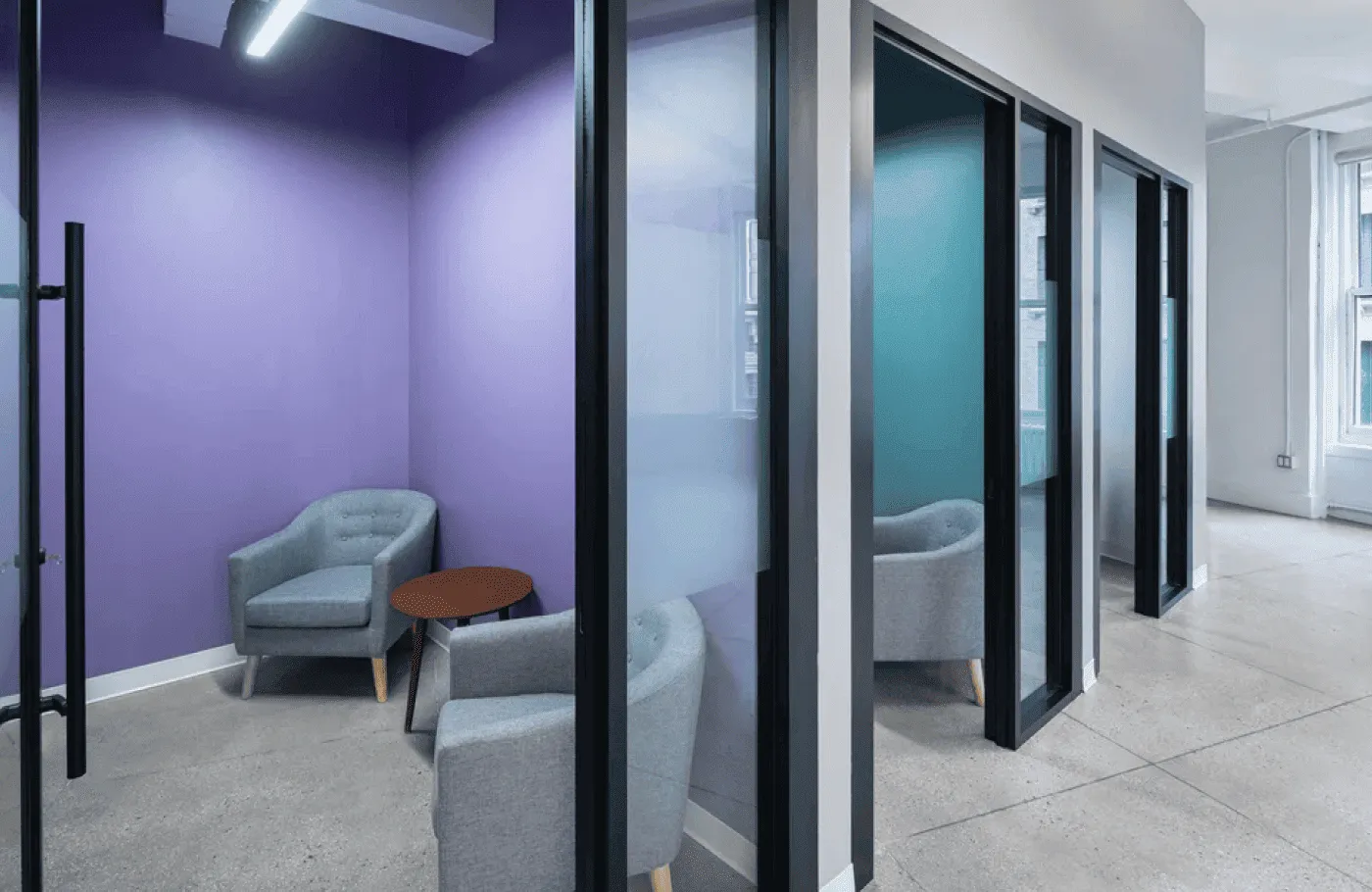 NYC headquarters office design overview featuring open workspace and brand integration