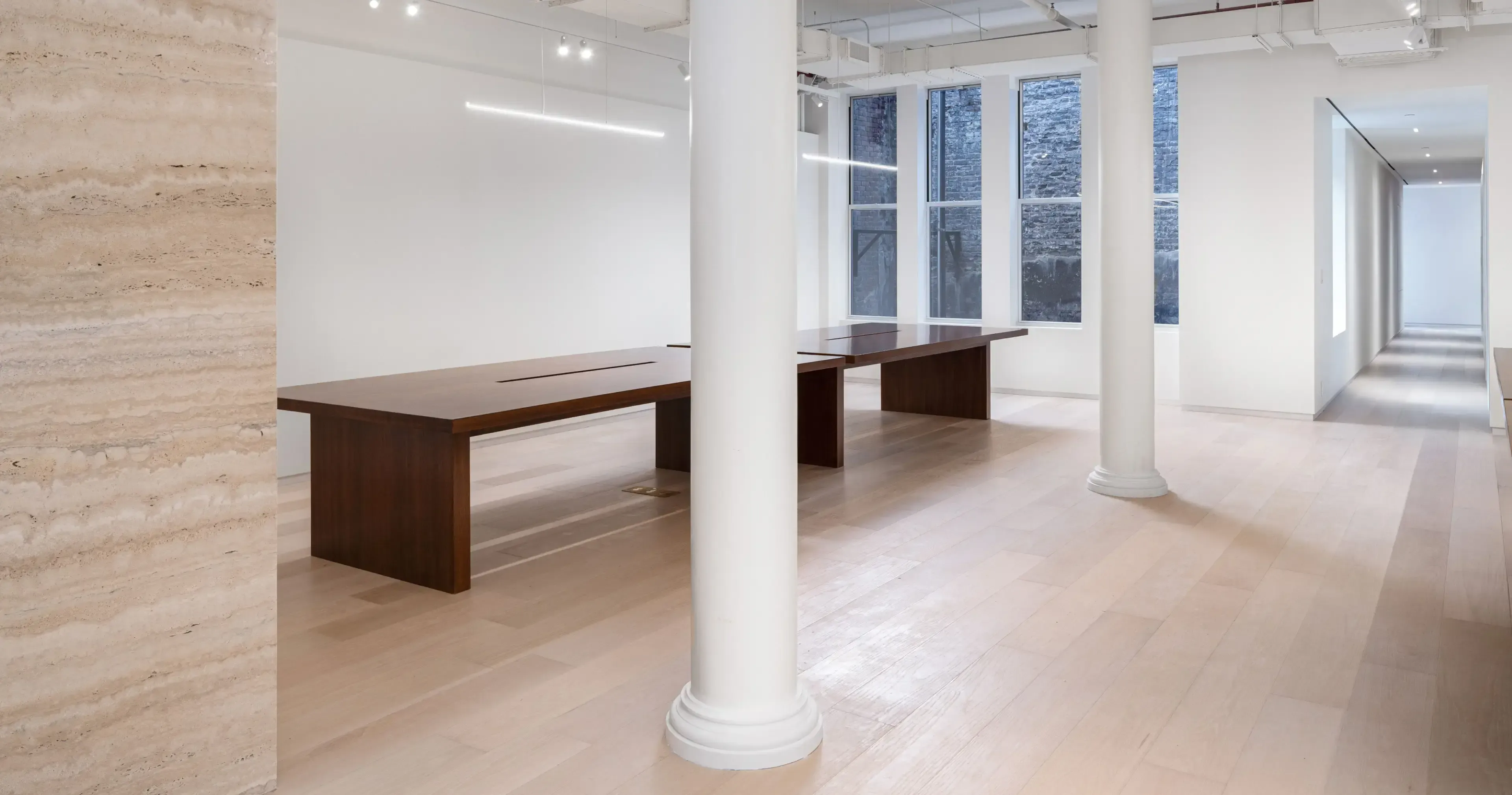 SoHo office renovation detailed interior shots showcasing modern commercial design