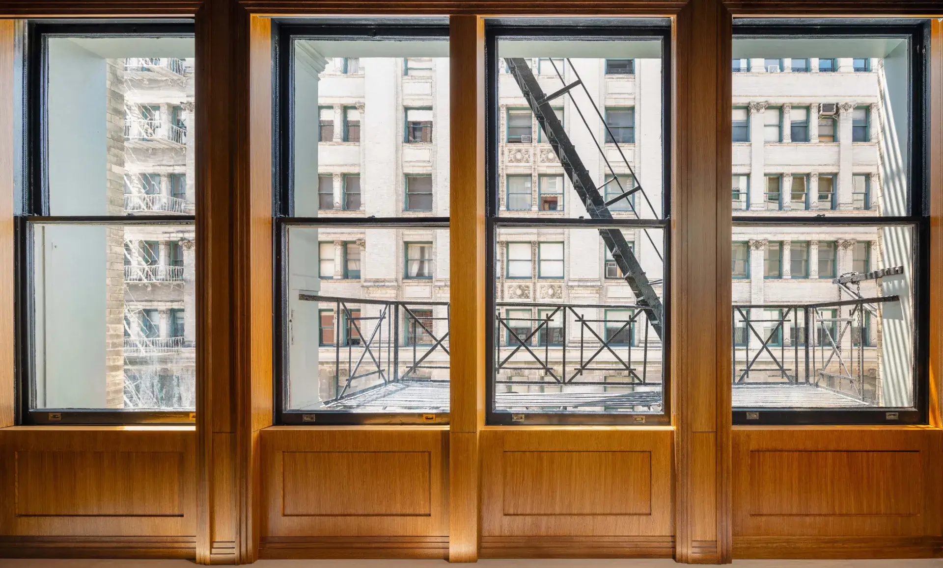 SoHo office renovation contemporary shower with Soho-style glass doors