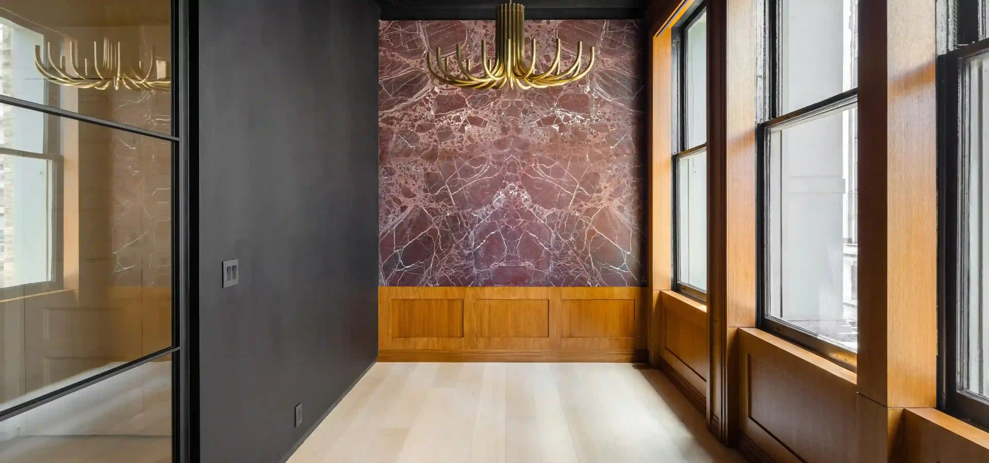 SoHo office commercial renovation project overview showing modern gallery-like workspace